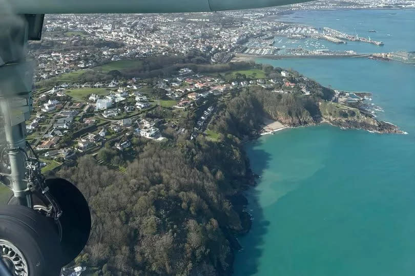 Reporter Jess Molyneux's view landing into Guernsey, 2024