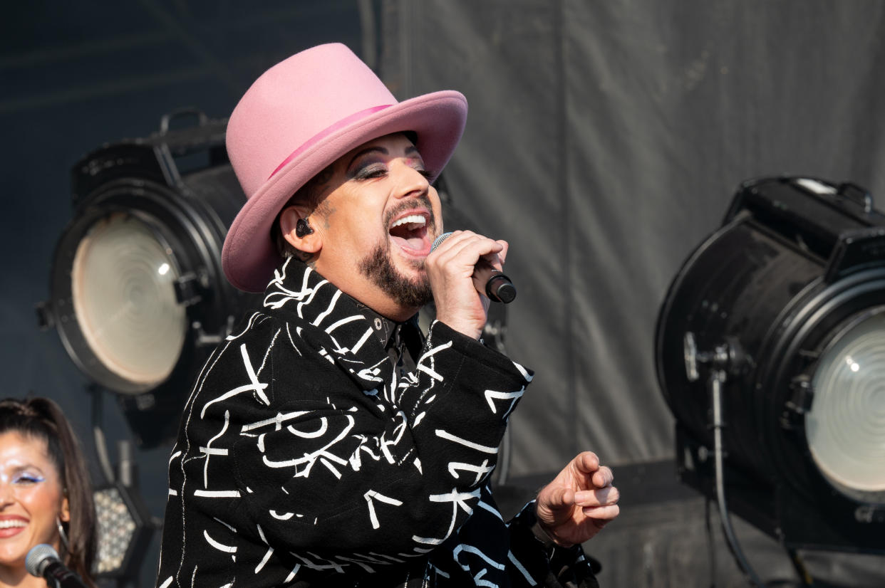 ASBURY PARK, NEW JERSEY - SEPTEMBER 17: Singer and songwriter Boy George performs live during Sea.Hear.Now Festival at North Beach on September 17, 2022 in Asbury Park, New Jersey. (Photo by Jim Bennett/Getty Images)