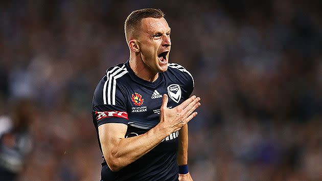 Berisha made it five goals in four A-League grand finals. Pic: Getty