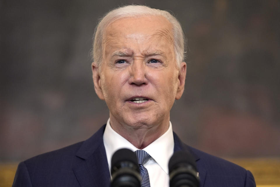 FILE - President Joe Biden delivers remarks on the Middle East at the White House, May 31, 2024, in Washington. The Biden administration is keeping up its biggest push of the 8-month-old war in Gaza to get Israel and Hamas into a cease-fire. But the world is still waiting for signs that the cease-fire appeal that President Joe Biden launched a week ago is working. (AP Photo/Evan Vucci, File)