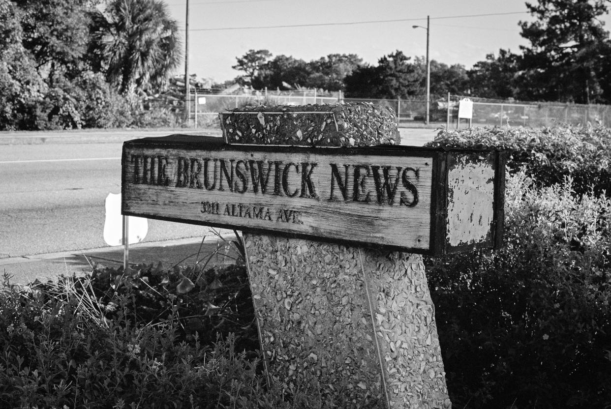 The Brunswick News sign.