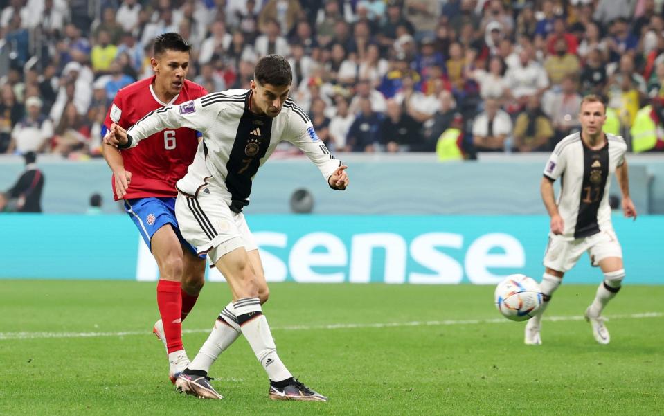 Kai Havertz of Germany scores the team's second goal during the FIFA World Cup Qatar 2022 Group E match between Costa Rica and Germany at Al Bayt Stadium on December 01, 2022 in Al Khor, Qatar - Alexander Hassenstein/Getty Images