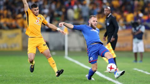 Lorenzo Gordinho and Jeremy Brockie - Kaizer Chiefs v SuperSport United