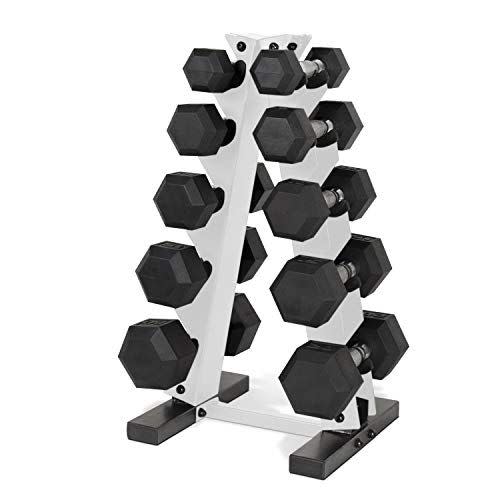 CAP Barbell 150-Pound Dumbbell Set with Vertical Rack