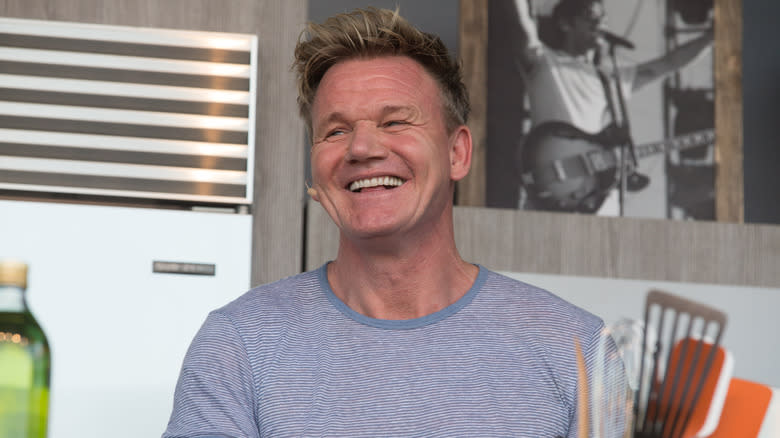 Gordon Ramsay smiling in kitchen