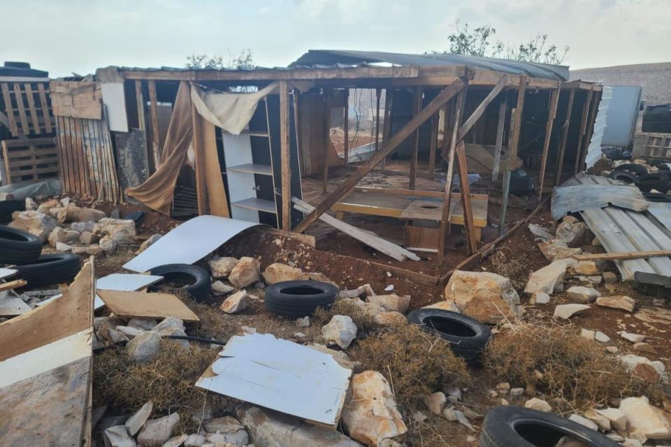Wrecked Bedouin homes in the West Bank (Kim Sengupta/The Independent)
