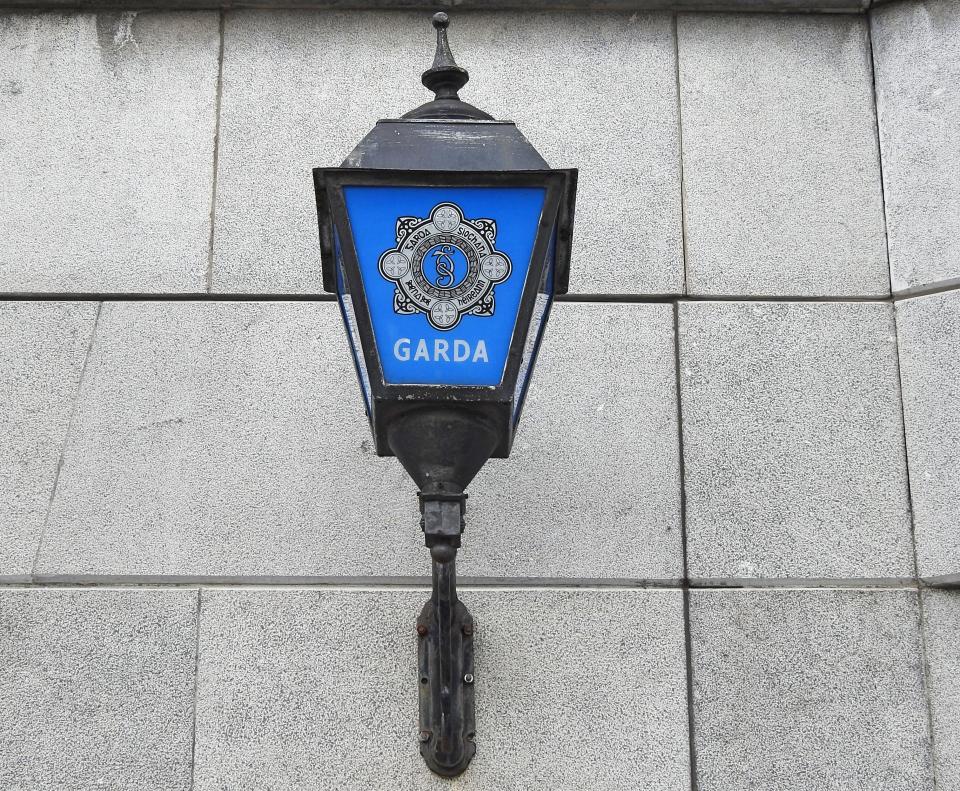 27th September 2018 Dublin. External police station wall sign for An Garda Síochána, more commonly referred to as the Gardaí or "the Guards", the police service of the Republic of Ireland.