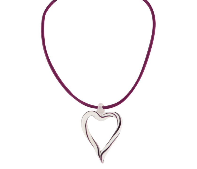 <p><a href="https://sandralexandra.com/collections/new-arrivals/products/xl-stripey-heart-of-glass-leather-cord-necklace" rel="nofollow noopener" target="_blank" data-ylk="slk:Shop Now;elm:context_link;itc:0;sec:content-canvas" class="link ">Shop Now</a></p><p>XL Striped Heart of Glass & Leather Cord Necklace</p><p>£90.00</p><p>sandralexandra.com</p>