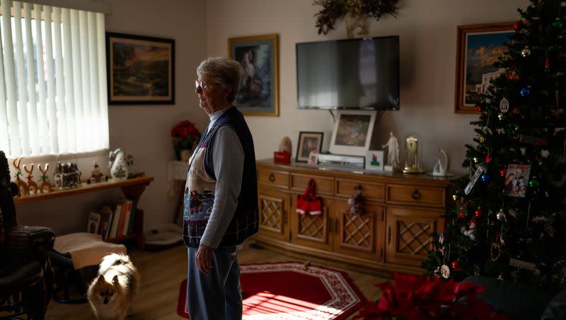 Alicia Bultez at her home in Santaquin on Wednesday, Dec. 13, 2023. The 81-year-old woman was the victim of a romance scam.