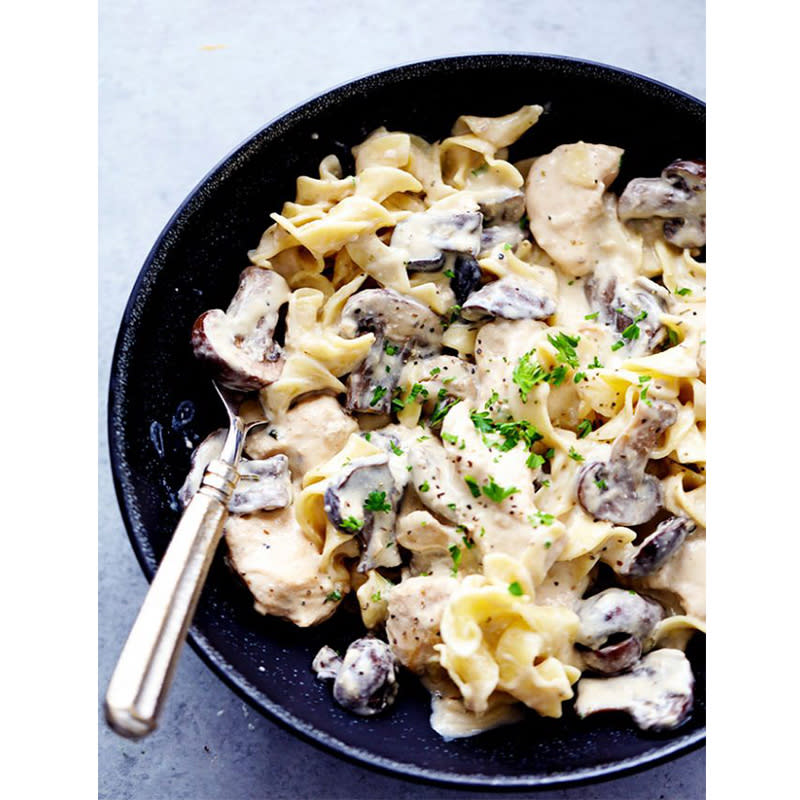 6. Slow Cooker Chicken And Mushroom Stroganoff