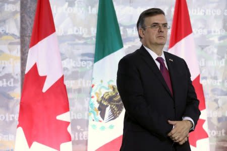 Incoming Mexican foreign minister Marcelo Ebrard takes part in a news conference in Ottawa, Ontario, Canada, October 22, 2018. REUTERS/Chris Wattie