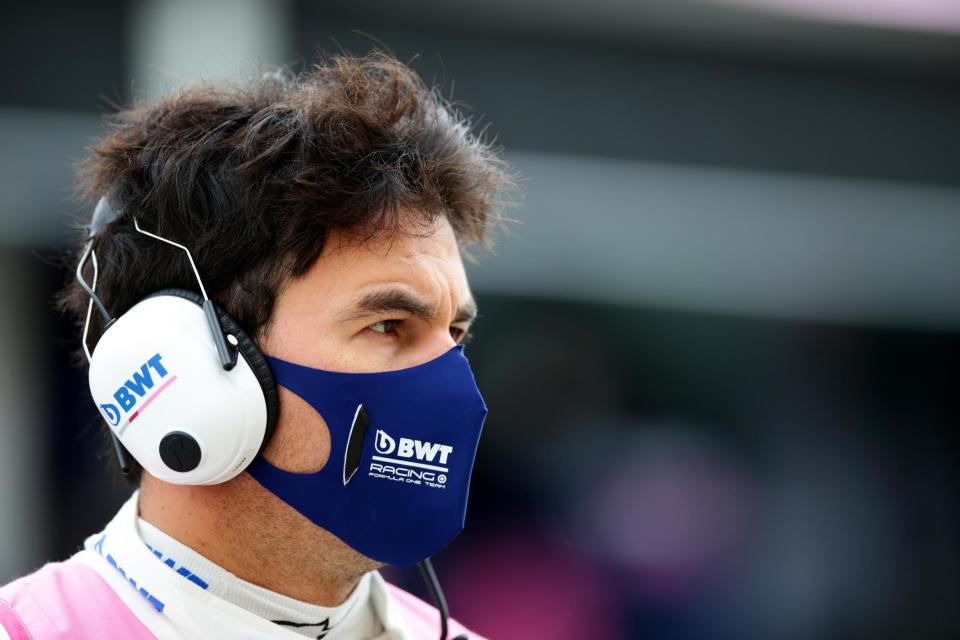 Racing Point's Sergio Perez faces an anxious wait over his Covid-19 re-test Photo: Getty Images