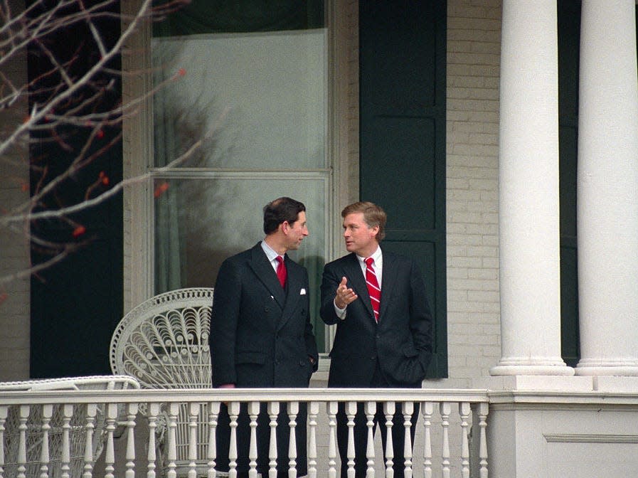 Prince Charles Dan Quayle at the vice president's residence