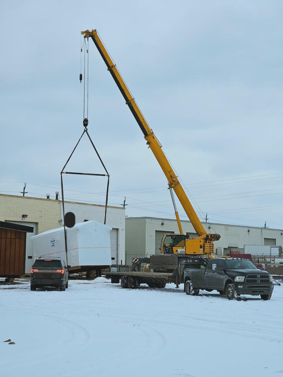 The Trade Winds to Success Society delivered four tiny homes to Fox Lake in March 2024.