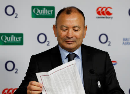 Rugby Union - England Press Conference - Twickenham Stadium, London, Britain - October 18, 2018 England head coach Eddie Jones during the press conference Action Images via Reuters/Paul Childs