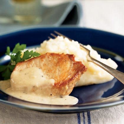 Pork Chops with Country Gravy and Mashed Potatoes