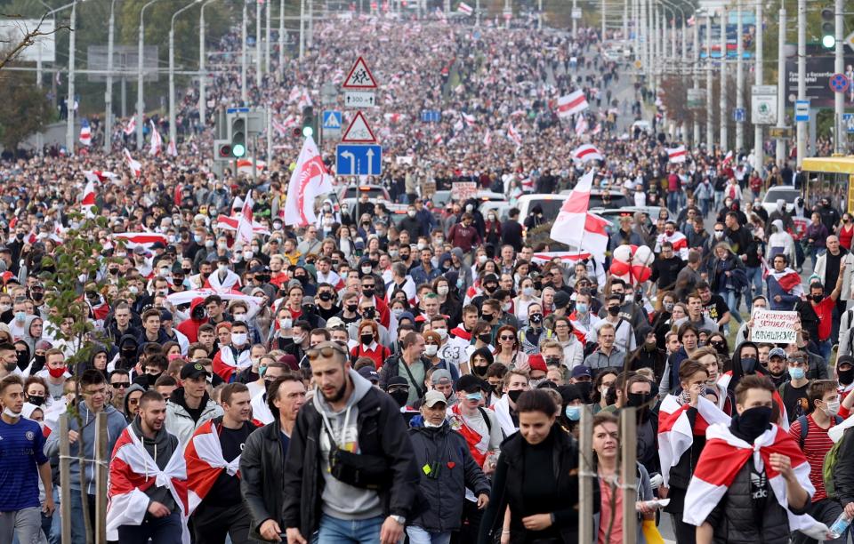 More than 100,000 protested in Belarus on SundayEPA