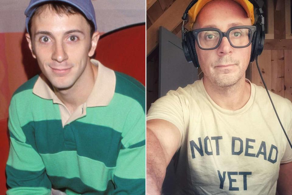 <p> KMazur/WireImage; Steve Burns/Instagram</p> Steve Burns in 1999 (left) and 2024