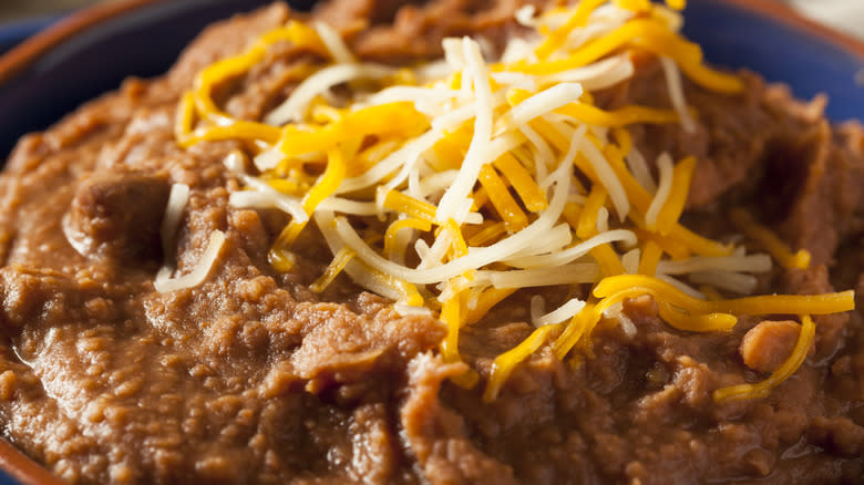 Refried beans with cheese