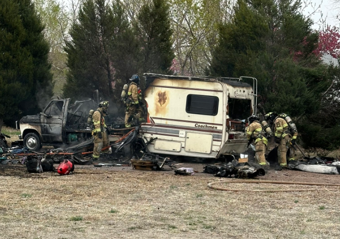 UPDATE: RV fire is out near Hancock Expressway and South Academy Boulevard