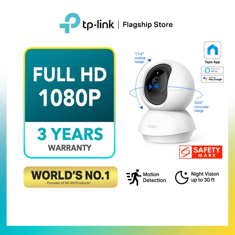 [3 YRS Warranty] [Best Seller] TP-LINK Tapo TC70/C210/C211 CCTV 360 WIFI 1080P/2K Full HD/Super HD Home Security IP Cam. (Photo: Shopee SG)