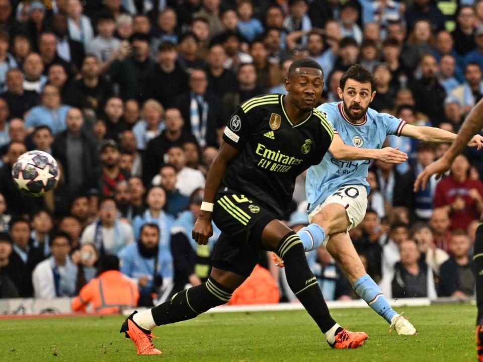 Bernardo Silva was inspired as he grabbed two first-half goals (AFP via Getty Images)