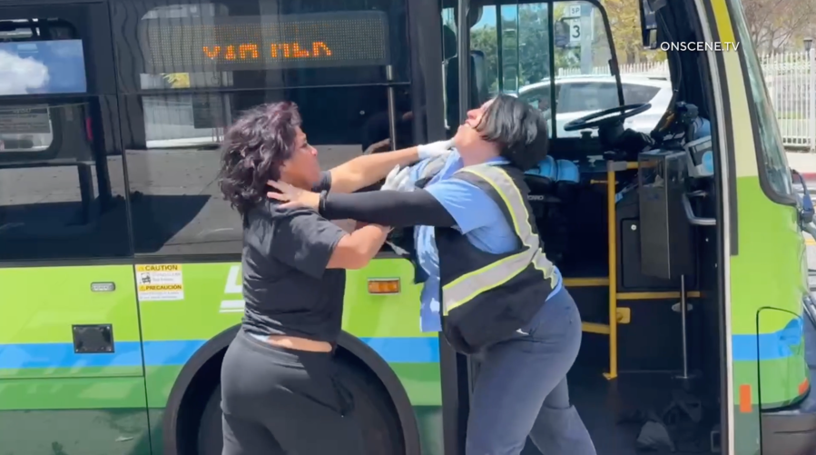 Bus driver violently attacked by homeless woman in L.A.