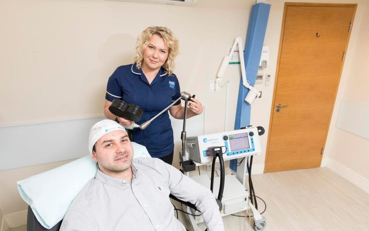 Freddie Webster attends a Transcranial Magnetic Stimulation session - rogerharrisphotography.co.uk