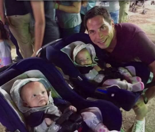 “Girls Gone Wild” creator Joe Francis with his twin daughters Alexandria and Athena. (Photo: Real Joe Francis/Tumblr)