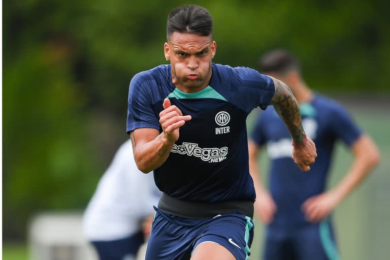 Lautaro Martínez, en un entrenamiento de Inter. Lleva casi cinco años en el club italiano