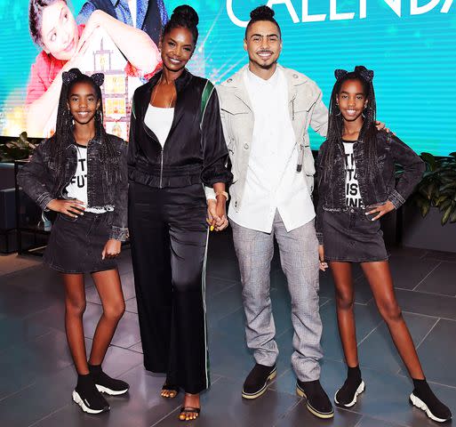 Charley Gallay/Getty Kim Porter, Quincy Brown with twins Jessie James and D'Lila Star