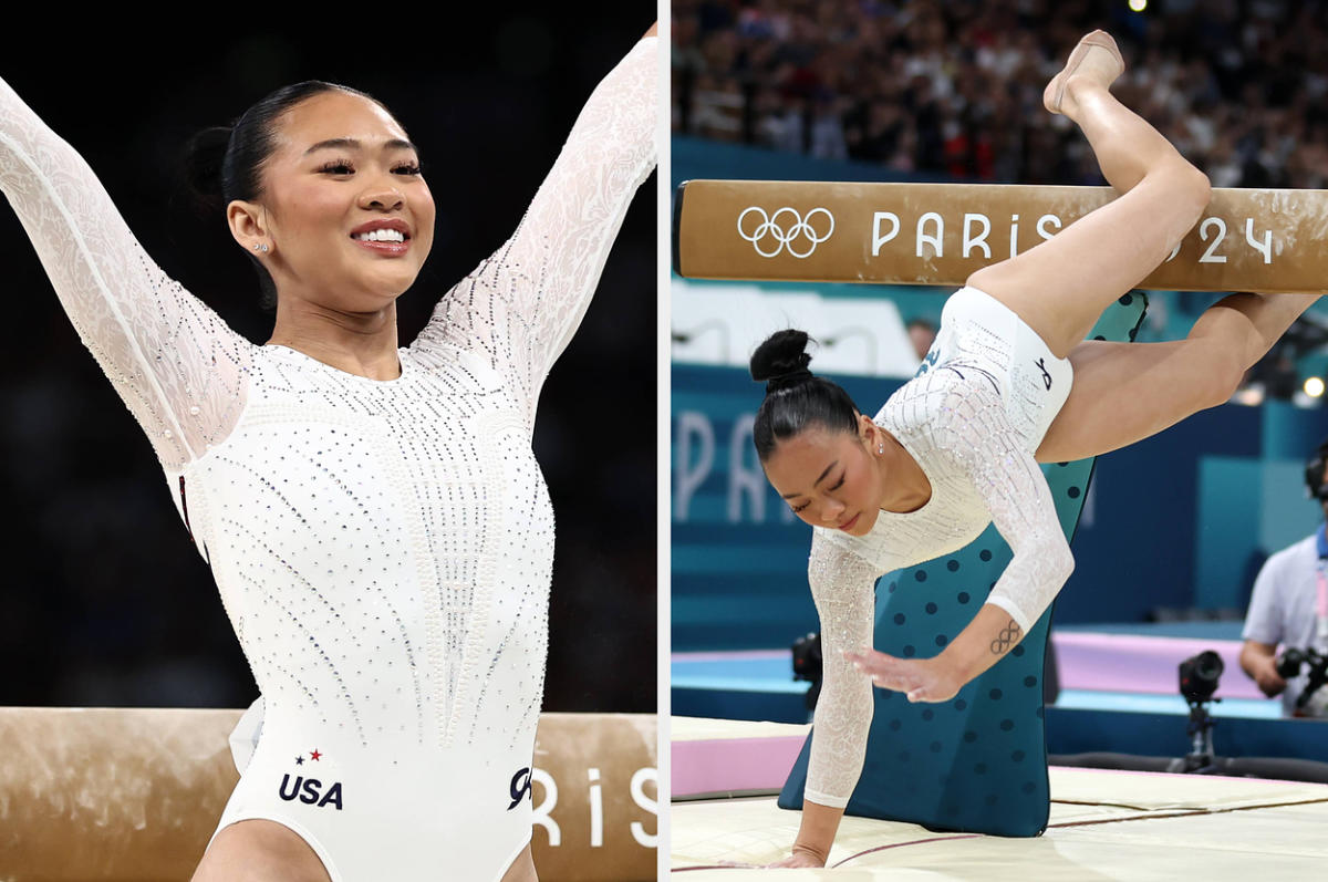 Suni Lee on balance beam fall