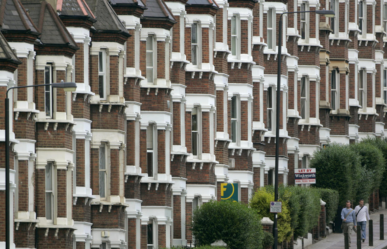 A row of houses in London