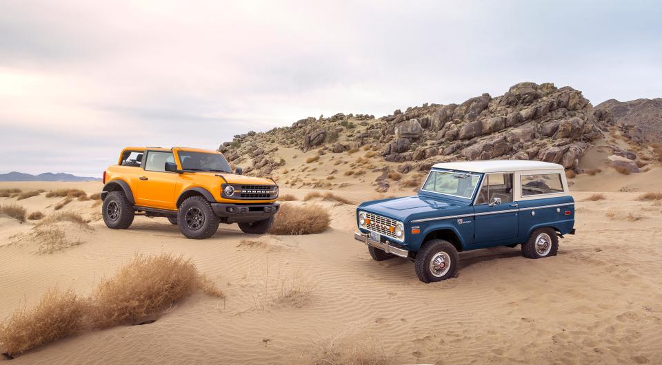Pre-production 2021 Bronco two-door SUV takes its rugged off-road design cues from the first-generation Bronco, the iconic 4x4 that inspired generations of fans.