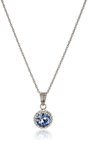 Sterling Silver Swarovski Crystal Halo Pendant Necklace, 18&quot;