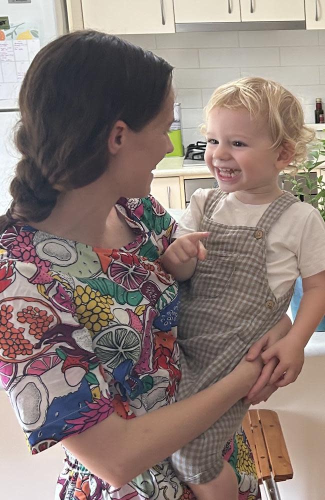 Dr Sophie Roome, with her two-year-old son Rohan. Picture: Supplied