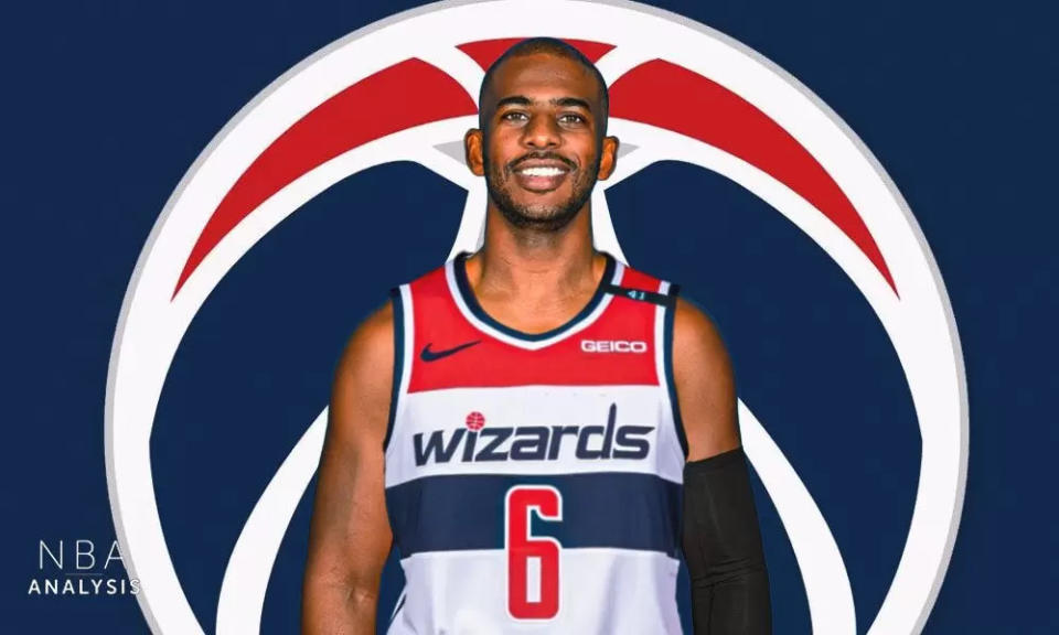 保羅（Chris Paul）在被鳳凰城太陽換到華盛頓巫師後一場球都還沒打就再被交易到金州勇士。摘自巫師推特