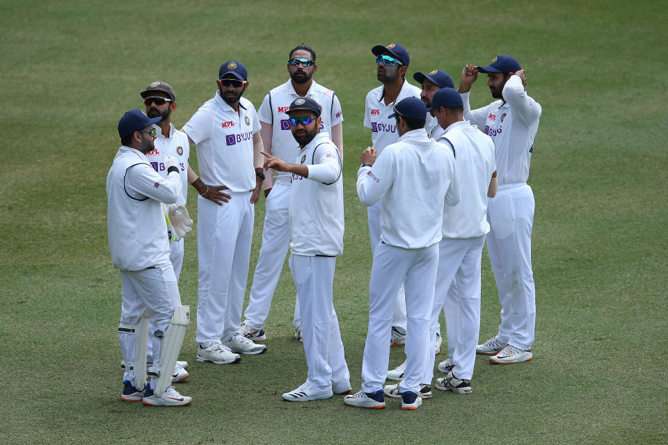 India take to the filed during day two of the 3rd Test match in the series between Australia and India at Sydney Cricket Ground on January 08, 2021 in Sydney, Australia.