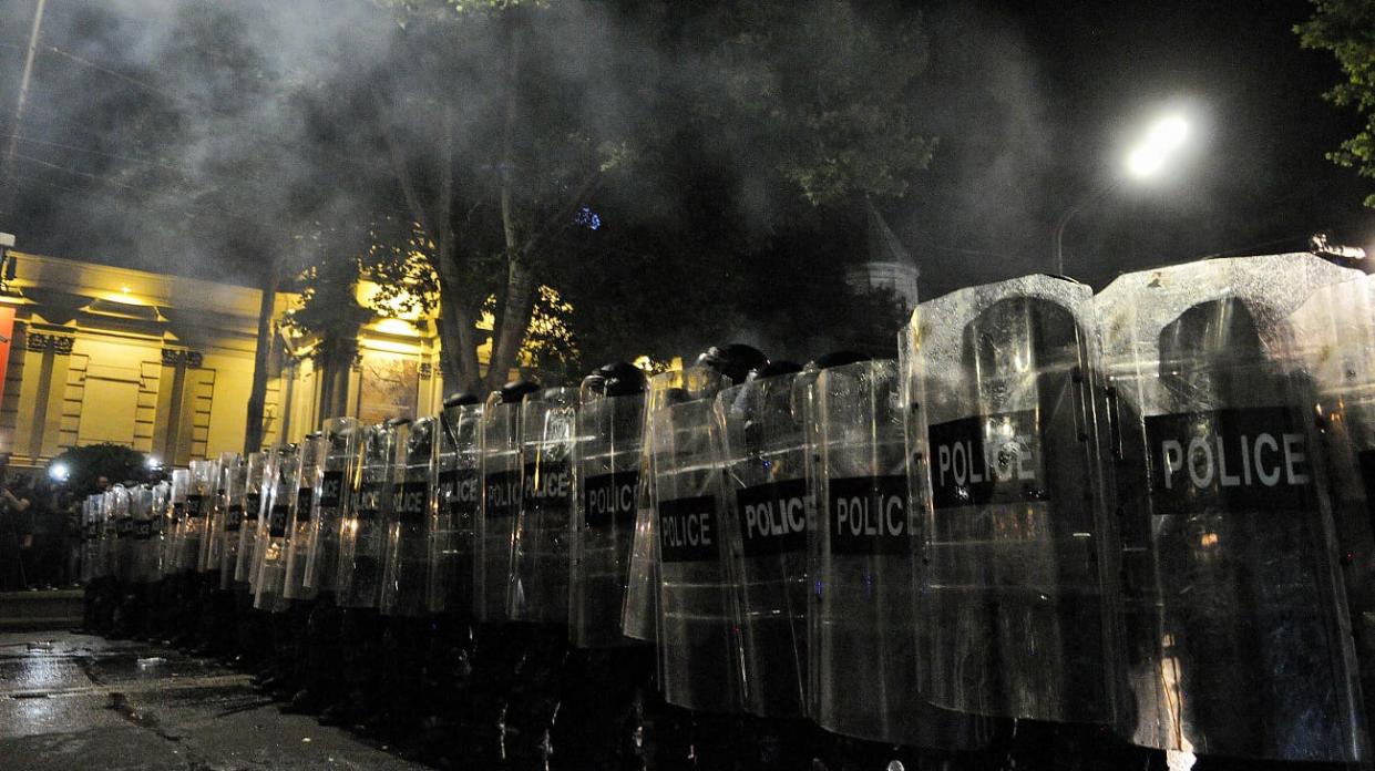 Special forces during protests in Georgia. Photo: Getty Images