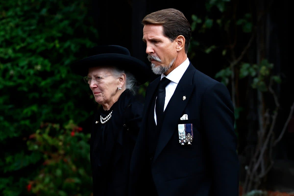 Queen Margrethe II of Denmark and Pavlos, Crown Prince of Greece  (Getty Images)