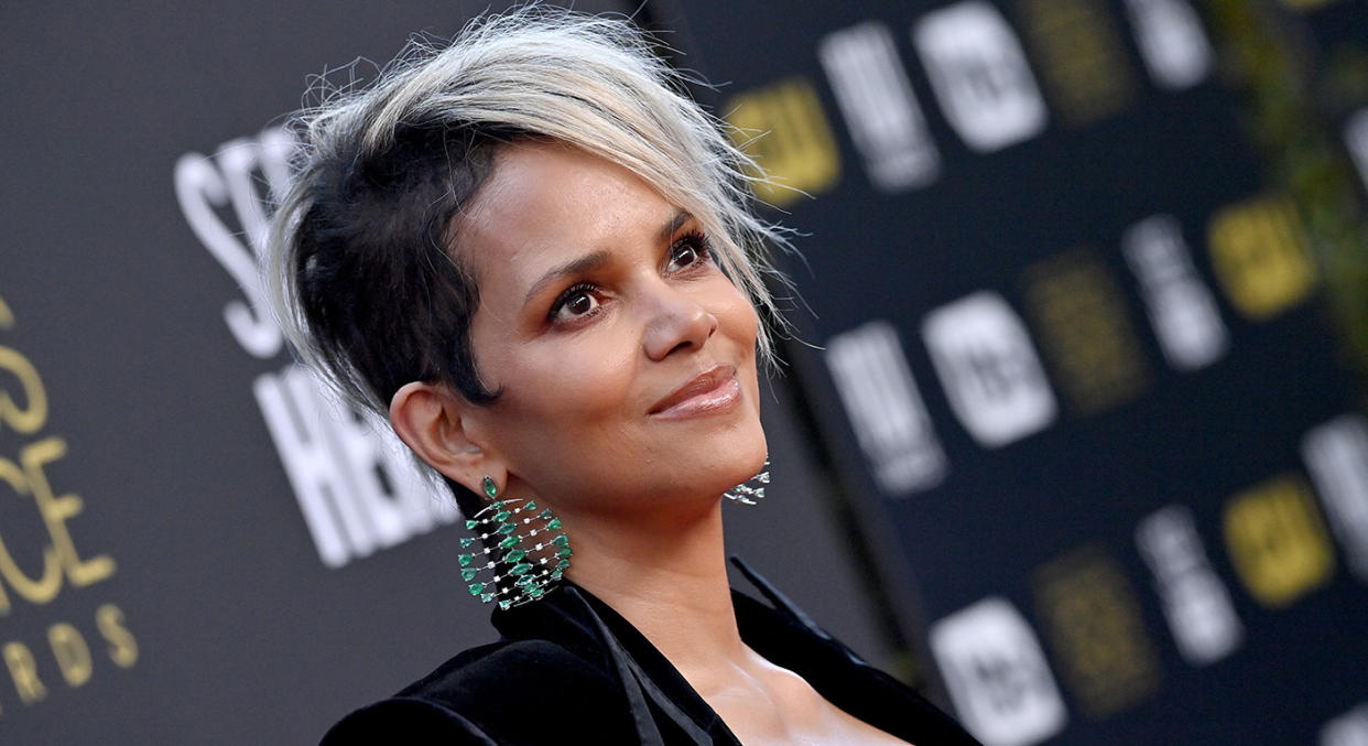 Halle Berry wears sparkling jumpsuit