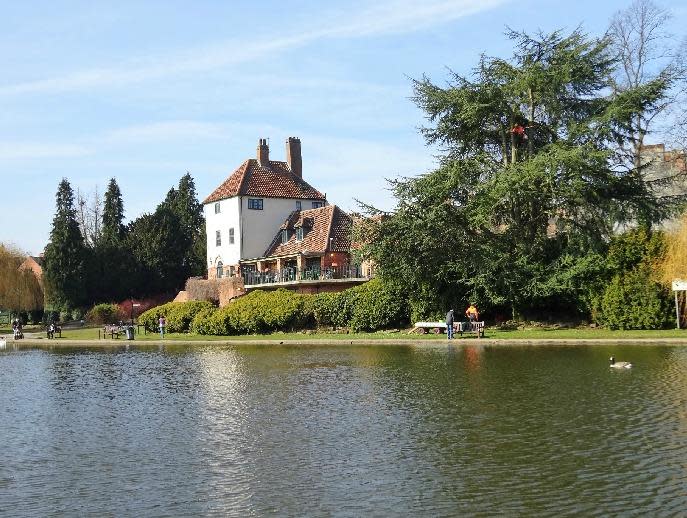 York Press: The lake and cafe in the park