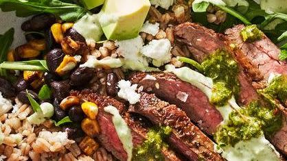 steak grain bowls