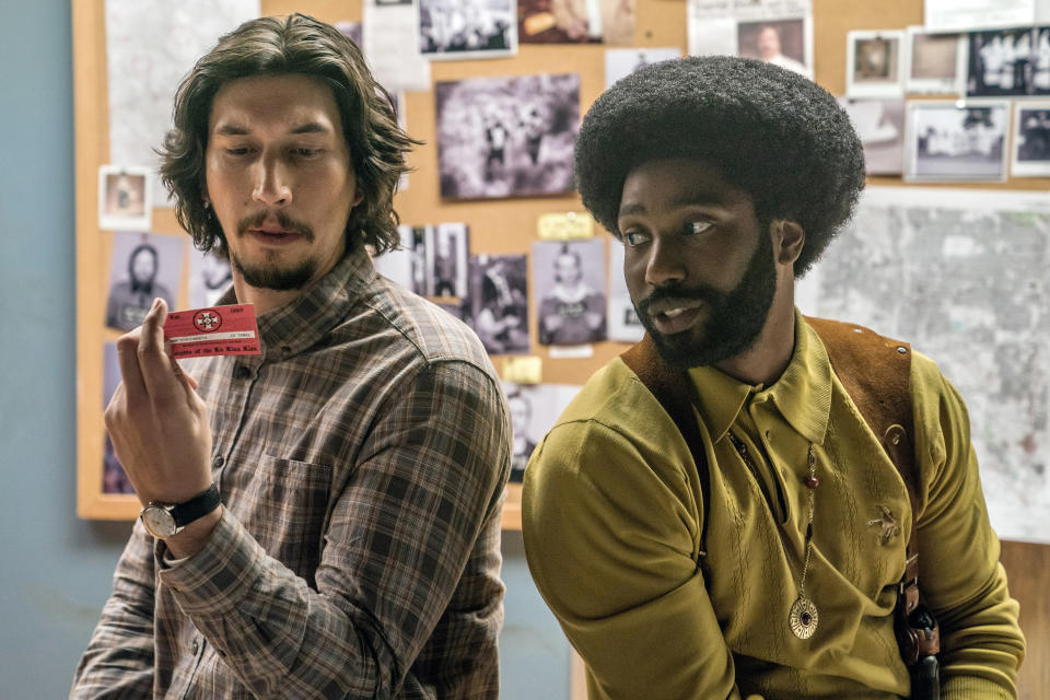 Adam Driver and John David Washington in <em>BlacKkKlansman</em>. (David Lee /Focus Features/Everett Collection)