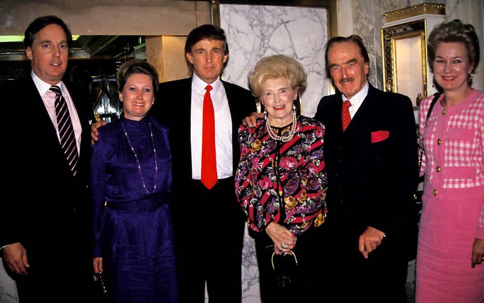 Donald Trump with his mother and father Mary Anne Trump and Fred Trump, in 1992 - Shutterstock