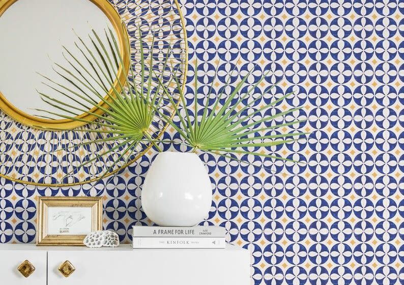 Peel-and-stick wallpaper is easy to remove.&nbsp; &nbsp; (Photo: Etsy)