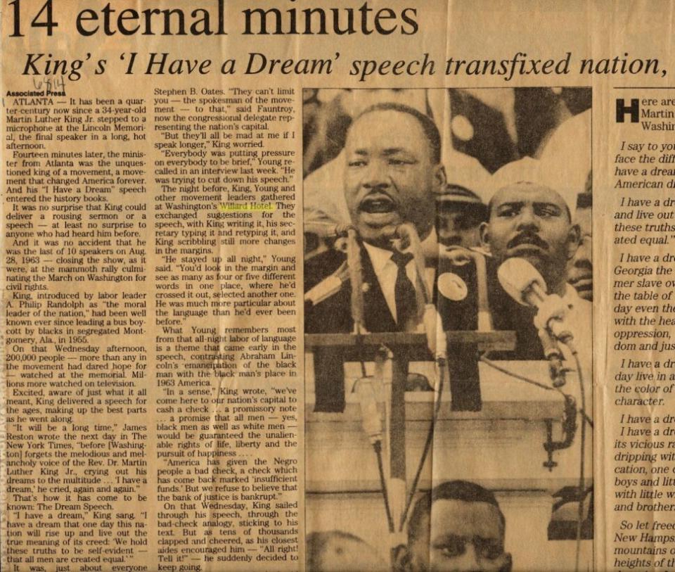 Dr. King newspaper clipping