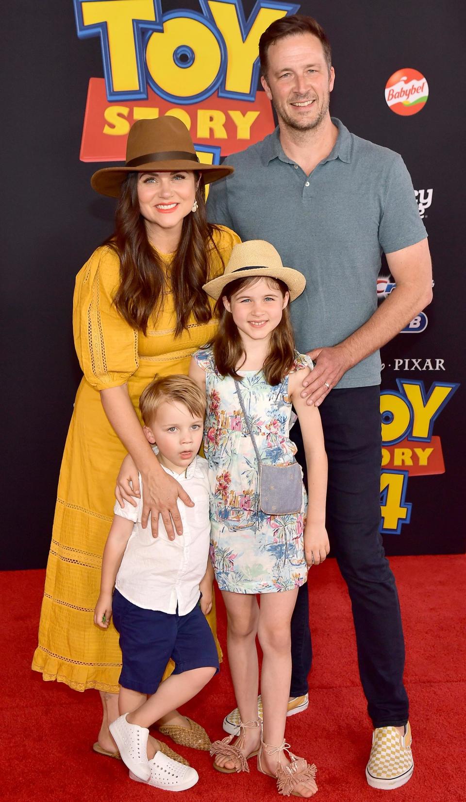 Tiffani Thiessen and husband Brady Smith treated their children Harper and Holt to the premiere. 