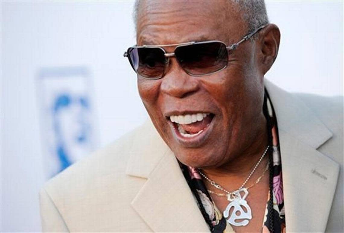 In this Sept. 23, 2010, photo, singer Sam Moore arrives at the official opening of The Ray Charles Memorial Library in Los Angeles.