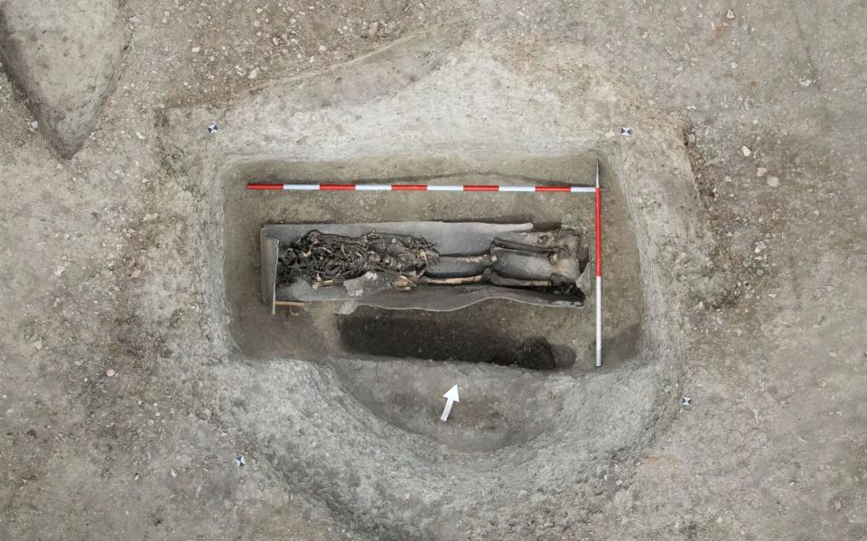 Another skeleton in a coffin lined in lead - HS2/PA